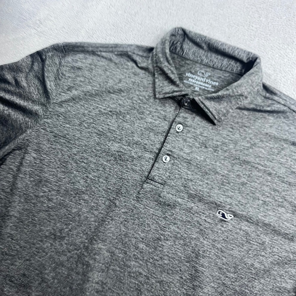 Vineyard Vines Performance Polo Mens XL Gray‎ Heathered Stretch Golf Shirt